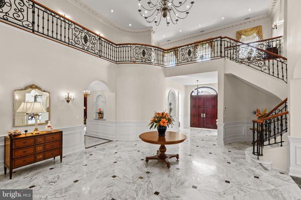 Chandelier, Interior, Marble, Recessed Lighting