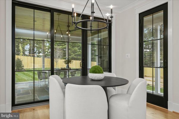 Chandelier, Dining room, Interior, Pendant Lights, Wood Texture Flooring