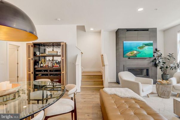 Fireplace, Interior, Recessed Lighting, Wood Texture Flooring
