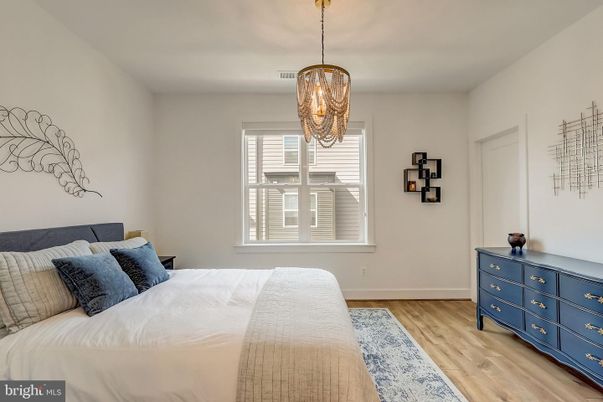 Bedroom, Interior, Pendant Lights, Wood Texture Flooring