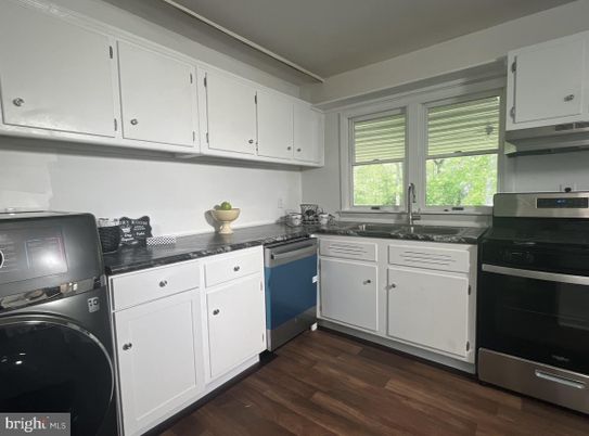 Interior, Kitchen, Washer, Wood Texture Flooring