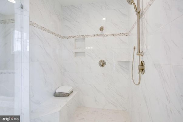Bathroom, Glass Shower, Interior, Marble, Marble Walls
