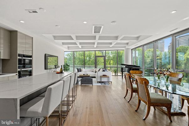 Dining room, Interior, Living room, Piano, Recessed Lighting, Wood Texture Flooring