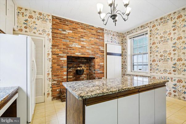 Chandelier, Interior, Kitchen, Stone Walls
