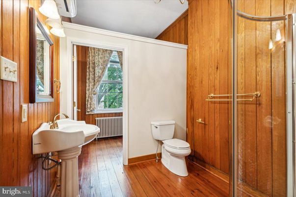 Bathroom, Interior, Wood Texture Flooring, Wooden Walls