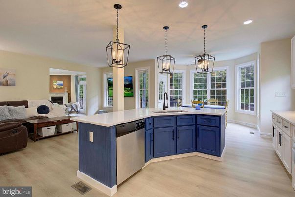 Interior, Kitchen, Living room, Pendant Lights, Recessed Lighting, Stainless Steel Appliances, Wood Texture Flooring