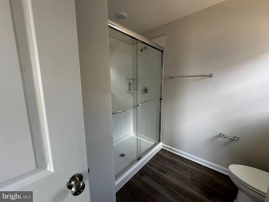 Bathroom, Glass Shower, Interior, Wood Texture Flooring