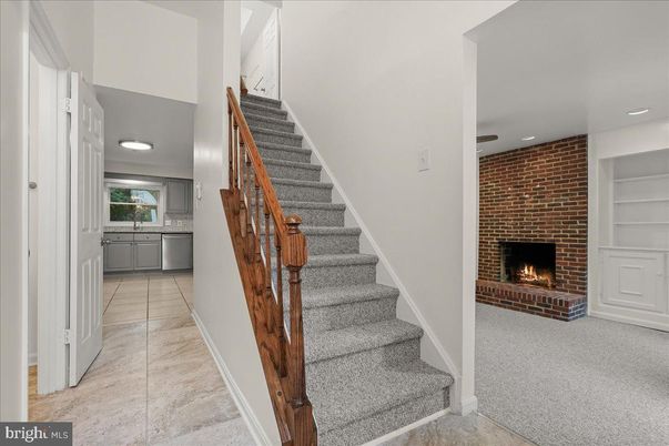 Fireplace, Interior, Recessed Lighting, Stone Walls