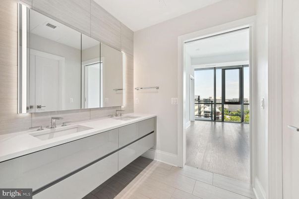 Bathroom, Dual Sink Vanities, Interior, Wood Texture Flooring