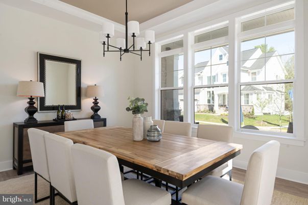 Chandelier, Dining room, Interior, Wood Texture Flooring