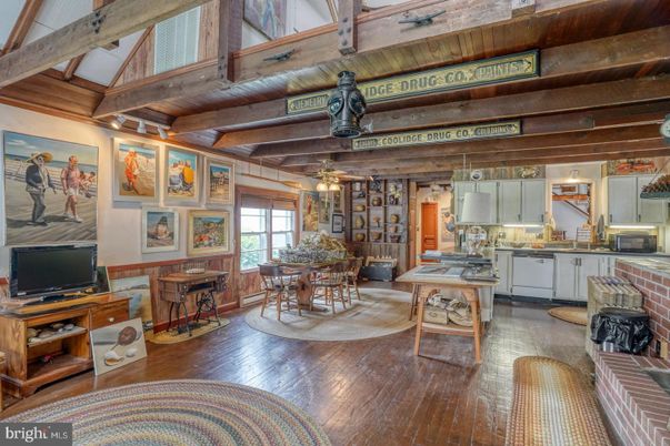 Dining room, Interior, Kitchen, Wooden Beams, Wood Texture Flooring