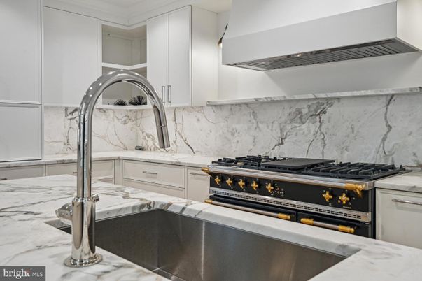 Interior, Kitchen, Marble Walls, Stainless Steel Appliances
