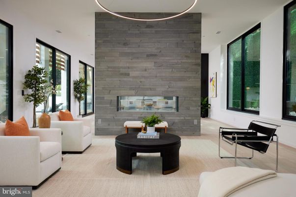 Interior, Living room, Recessed Lighting, Stone Walls, Wooden Walls