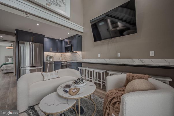 Interior, Kitchen, Living room, Recessed Lighting, Stainless Steel Appliances, Wood Texture Flooring