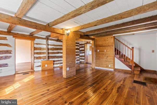 Empty room, Interior, Wooden Beams, Wood Texture Flooring, Wooden Walls