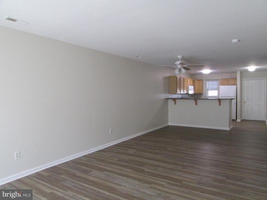Empty room, Interior, Kitchen, Recessed Lighting, Wood Texture Flooring