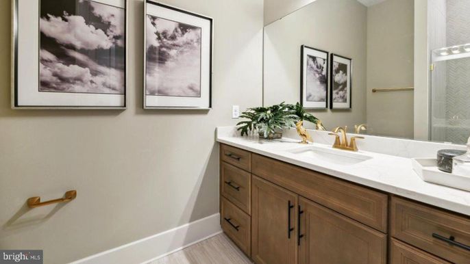 Bathroom, Dual Sink Vanities, Interior, Wood Texture Flooring