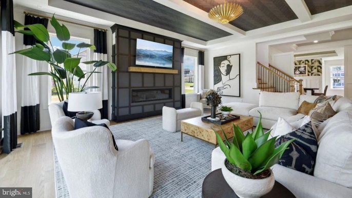 Fireplace, Interior, Living room, Recessed Lighting, Wooden Ceilings, Wood Texture Flooring