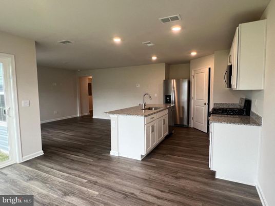 Interior, Kitchen, Recessed Lighting, Wood Texture Flooring