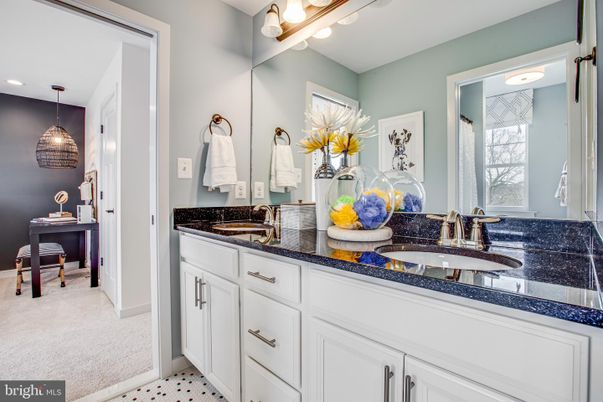 Bathroom, Dual Sink Vanities, Interior, Pendant Lights, Recessed Lighting