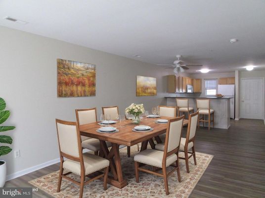 Dining room, Interior, Kitchen, Recessed Lighting, Wood Texture Flooring