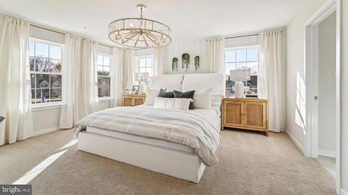 Bedroom, Chandelier, Interior