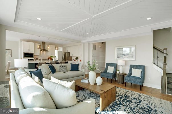 Interior, Kitchen, Living room, Pendant Lights, Recessed Lighting, Stainless Steel Appliances, Wood Texture Flooring