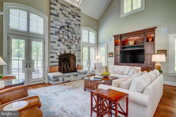 Fireplace, Interior, Living room, Stone Walls, Wood Texture Flooring