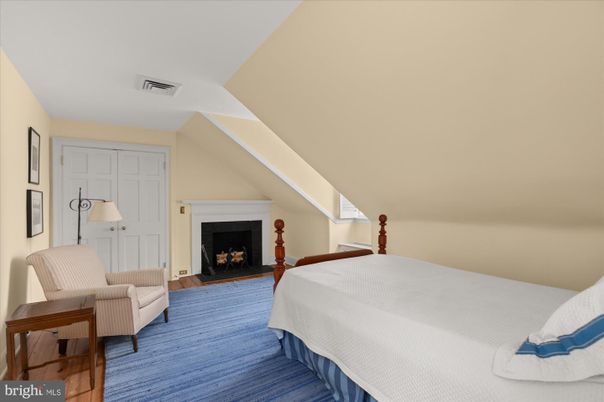 Bedroom, Fireplace, Interior