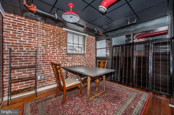 Dining room, Interior, Stone Walls, Wood Texture Flooring