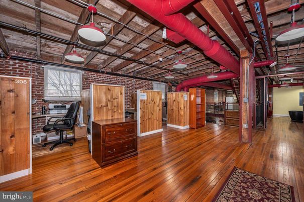 Home Office, Interior, Stone Walls, Wood Texture Flooring