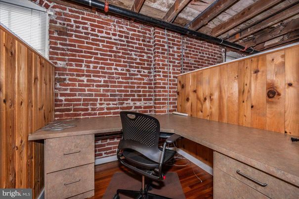 Home Office, Interior, Stone Walls, Wooden Beams, Wooden Ceilings, Wood Texture Flooring, Wooden Walls