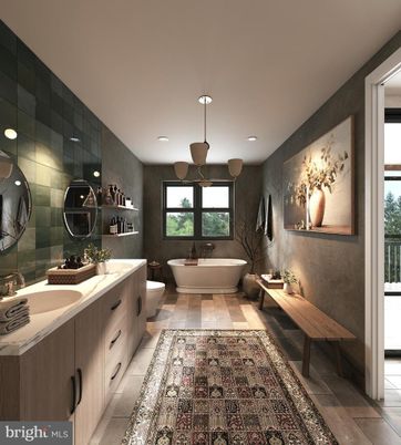 Bathroom, Dual Sink Vanities, Free Standing Baths, Interior, Recessed Lighting