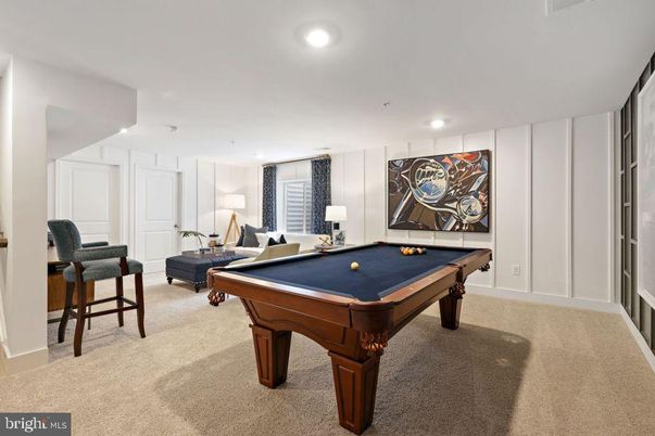 Billiard Table, Game Room, Interior, Recessed Lighting