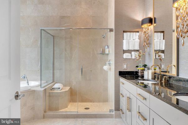 Bathroom, Dual Sink Vanities, Glass Shower, Interior