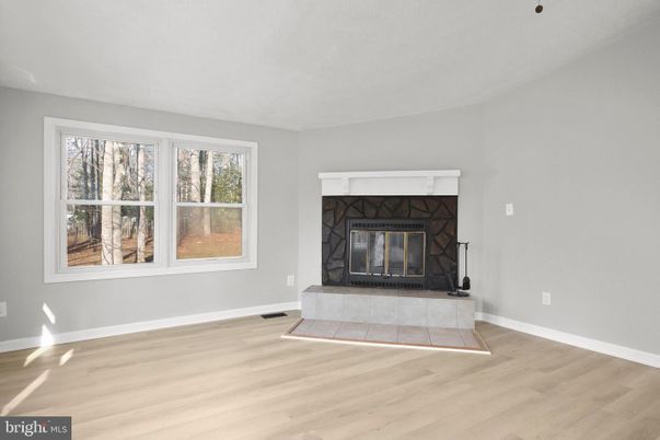 Empty room, Fireplace, Interior, Wood Texture Flooring