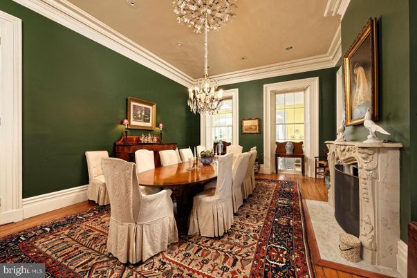 Chandelier, Dining room, Fireplace, Interior, Wood Texture Flooring