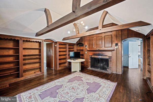 Fireplace, Interior, Pendant Lights, Wooden Beams, Wood Texture Flooring, Wooden Walls
