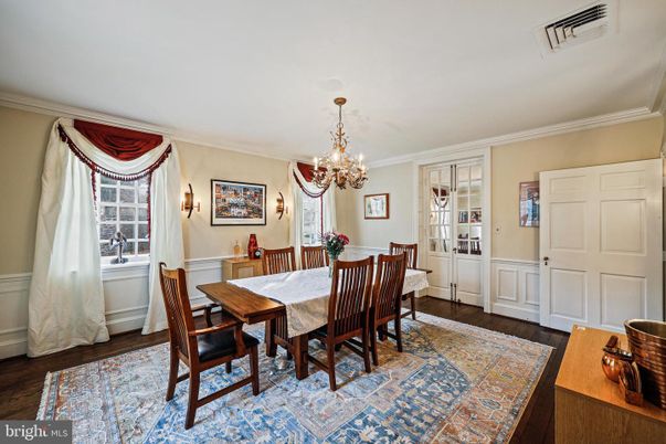 Chandelier, Dining room, Interior, Wood Texture Flooring