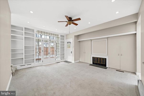 Empty room, Fireplace, Interior, Recessed Lighting