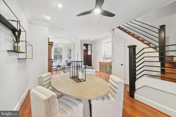 Chandelier, Dining room, Interior, Recessed Lighting, Wood Texture Flooring
