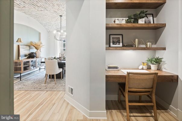 Chandelier, Home Office, Interior, Pendant Lights, Wood Texture Flooring