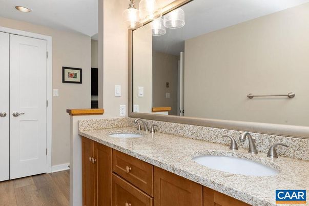 Bathroom, Dual Sink Vanities, Interior, Wood Texture Flooring