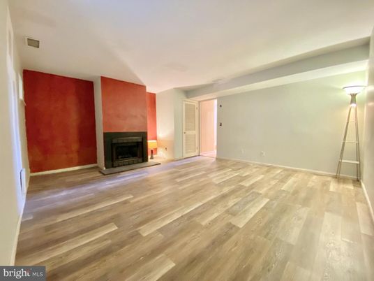 Empty room, Fireplace, Interior, Wood Texture Flooring