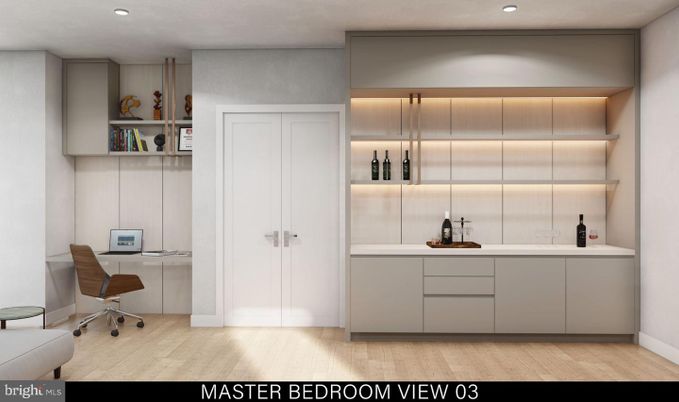 Home Office, Interior, Recessed Lighting, Wood Texture Flooring