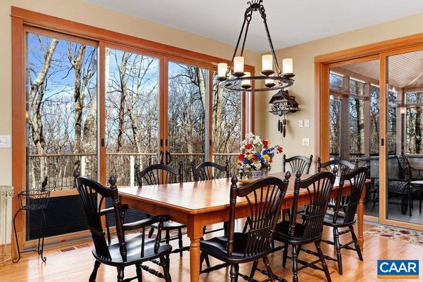 Chandelier, Dining room, Interior, Wood Texture Flooring
