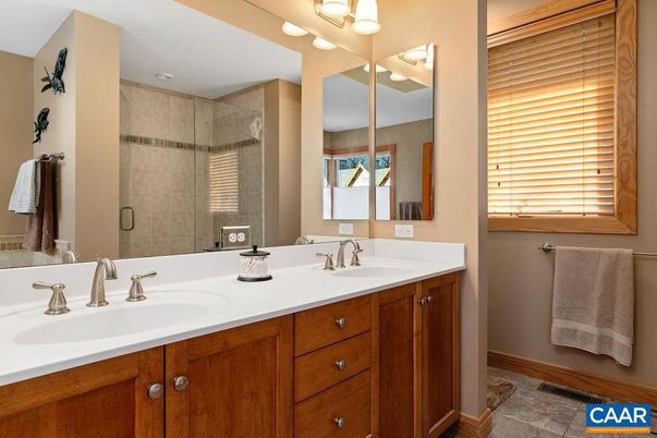 Bathroom, Dual Sink Vanities, Glass Shower, Interior