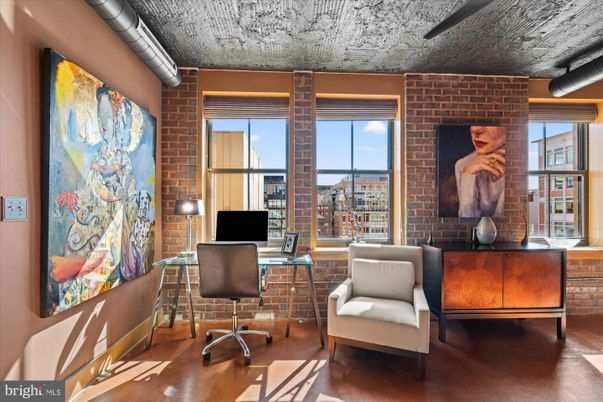 Home Office, Interior, Stone Walls, Wood Texture Flooring