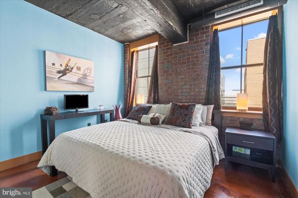 Bedroom, Interior, Stone Walls, Wood Texture Flooring