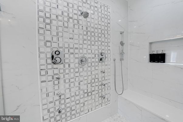 Bathroom, Glass Shower, Interior, Marble Walls